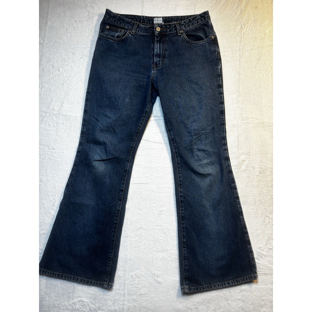 Vintage 90s Calvin Klein Woman's 9 Y2K Dark Wash High Rise Jeans Bootcut